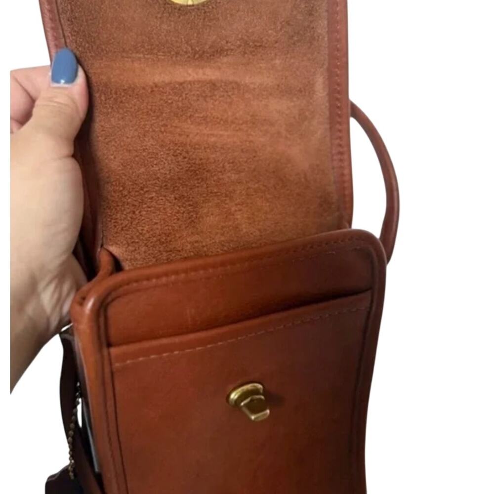 Vintage Coach Leather Crossbody Scooter Bag Tan RARE - Picture 12 of 14
